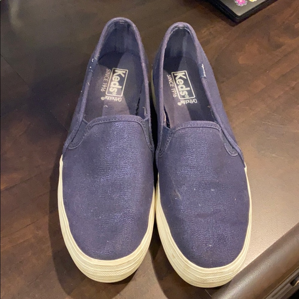 Keds Metallic Navy Double Decker Slipon